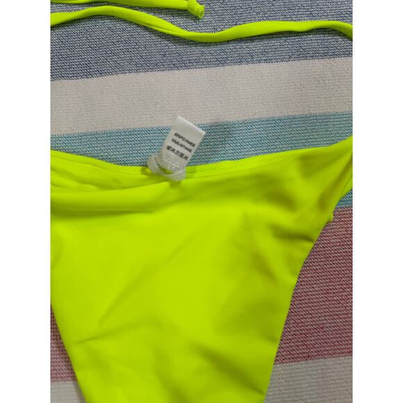 NWOT Neon Yellow Tie Bikini Set – Size Medium - Picture 4 of 8